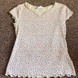 Abercrombie kids long yellow shortsleeved t-shirt